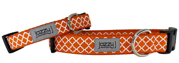 Orange Trellis Dog Collar