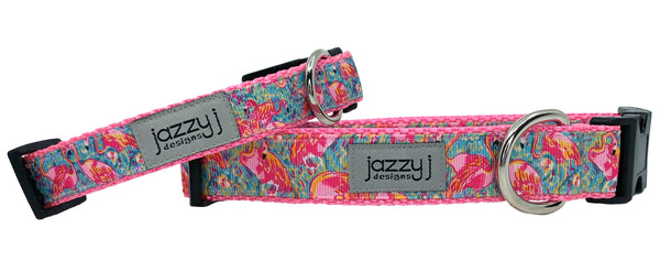 Pastel Pink Flamingo Dog Collar