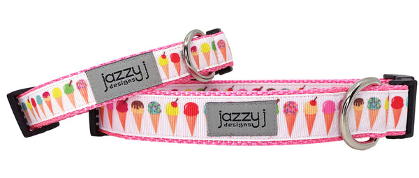 Pastel Ice Cream Cones Dog Collar