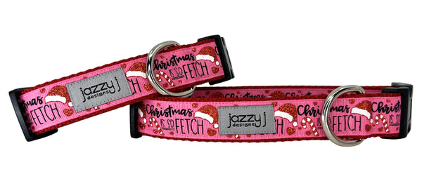 Pink Fetch Christmas Dog Collar
