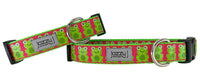 Pink Glitter Frog Dog Collar