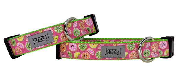 Pink Glitter Citrus Dog Collar