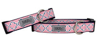 Pink & Navy Bristol Tile Dog Collar