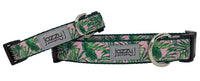 Pink Banana Leaves Dog Collar