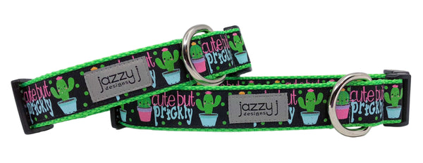 Prickly But Cute Black Cactus Dog Collar