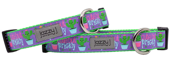Prickly But Cute Purple Cactus Dog Collar