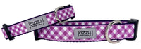 Purple Gingham Dog Collar