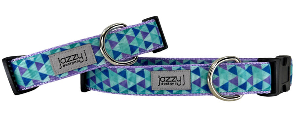 Purple Triangles Dog Collar