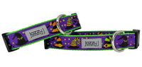 Purple Witch Hats Dog Collar