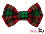 Metallic Plaid Holiday Bow Tie