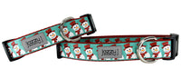 Red Glitter Snowman Dog Collar