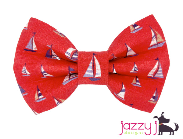 Red Sailboat Bow Tie