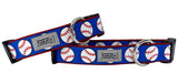Royal Blue Baseballs Dog Collar