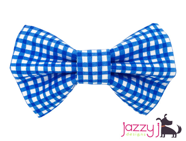 Royal Blue Gingham Bow Tie