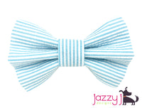 Sky Blue Seersucker Bow Tie