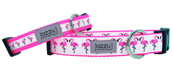 Hot Pink Flamingo Dog Collar