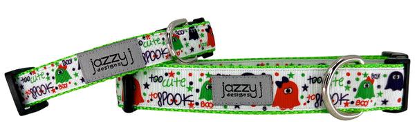 Green Too Cute to Spook Dog Collar