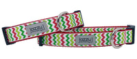 White Holiday Chevron Dog Collar