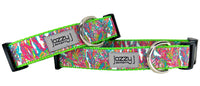 White Coral Reef on Lime Dog Collar