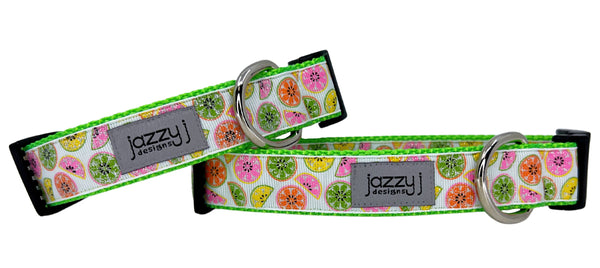 White Glitter Citrus Dog Collar