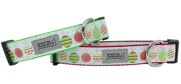 White Christmas Ornaments Dog Collar