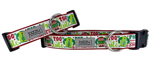 White Ugly Sweater Dog Collar