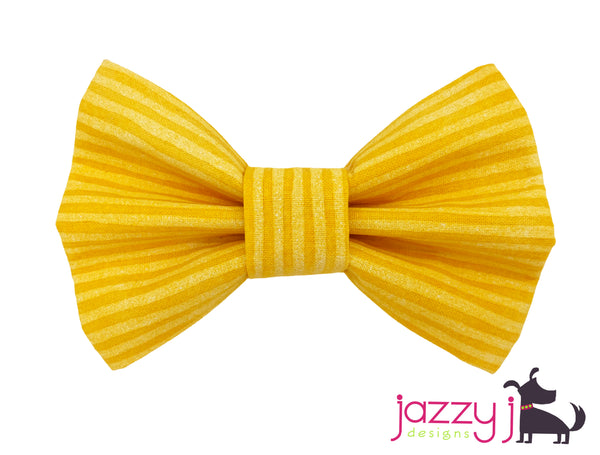 Yellow Striped Bow Tie